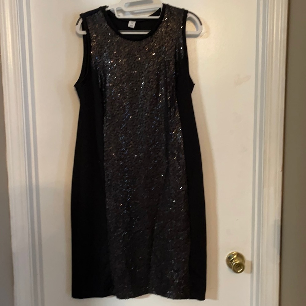 Little Black Sequin Dress. Large